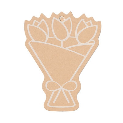 【１１月上旬発売予定】ノートの表紙でできたメッセージカード　ブーケ柄　約６５×８４ｍｍ　３枚