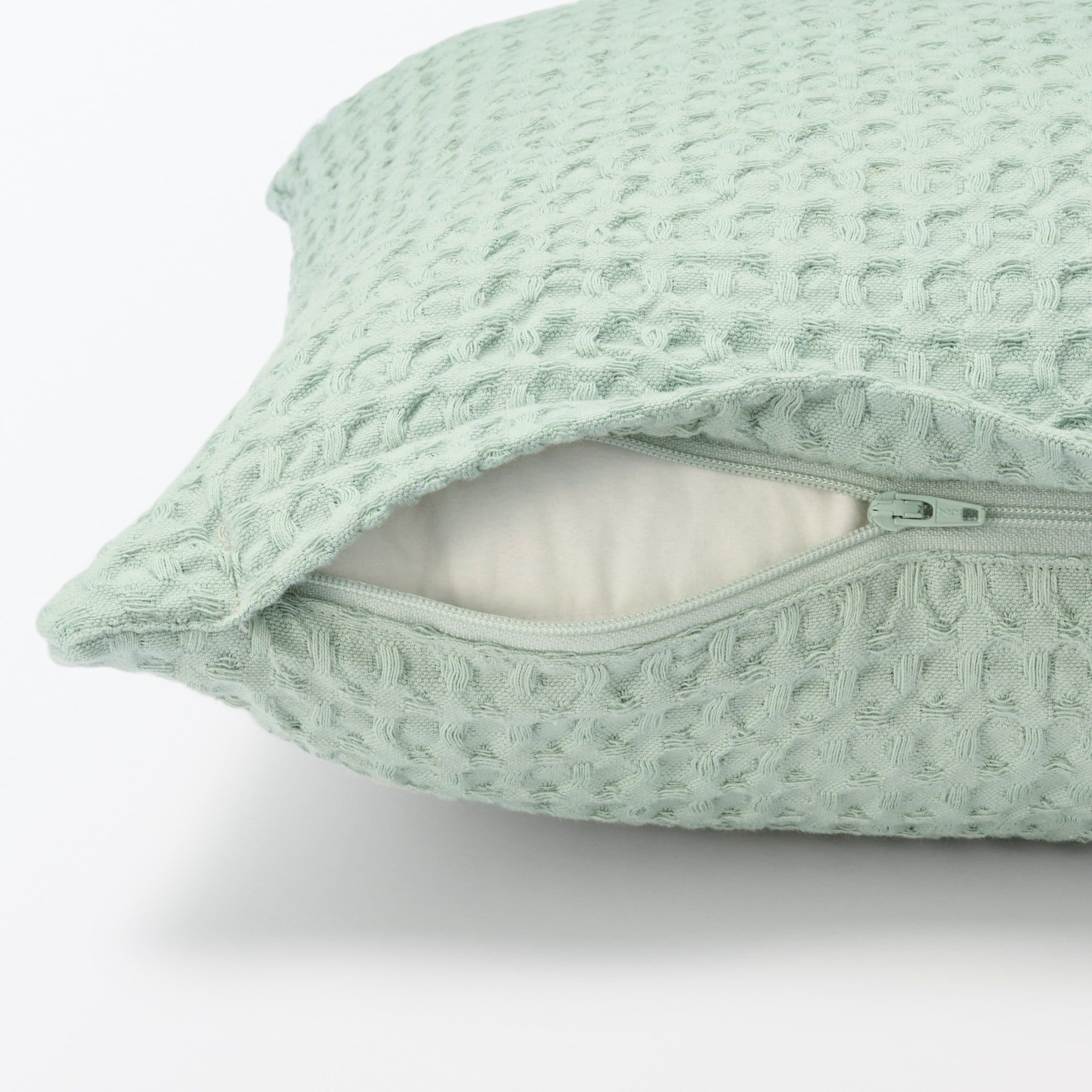 インド綿洗いざらしワッフル織クッションカバー