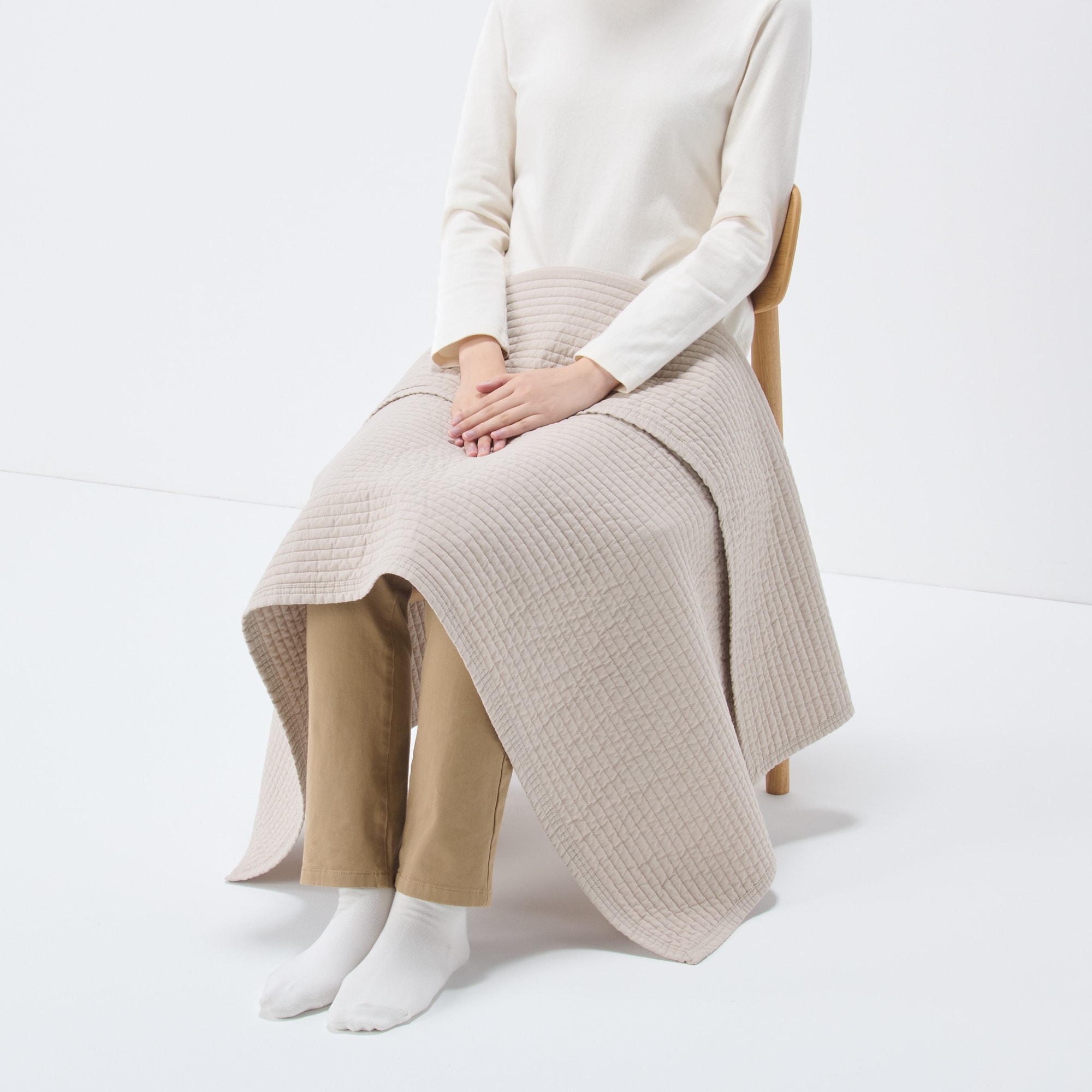 綿キルティングひざ掛け