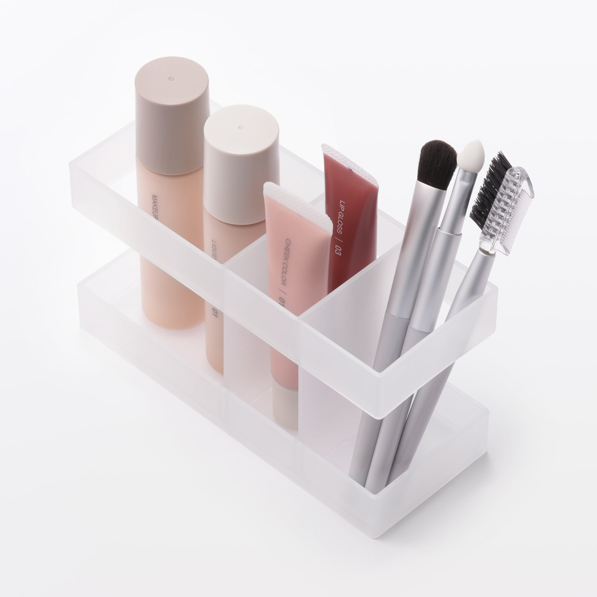 再生ポリプロピレン入りメイクボックス用ペンブラシスタンド