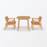 木製アームチェア　オレンジ