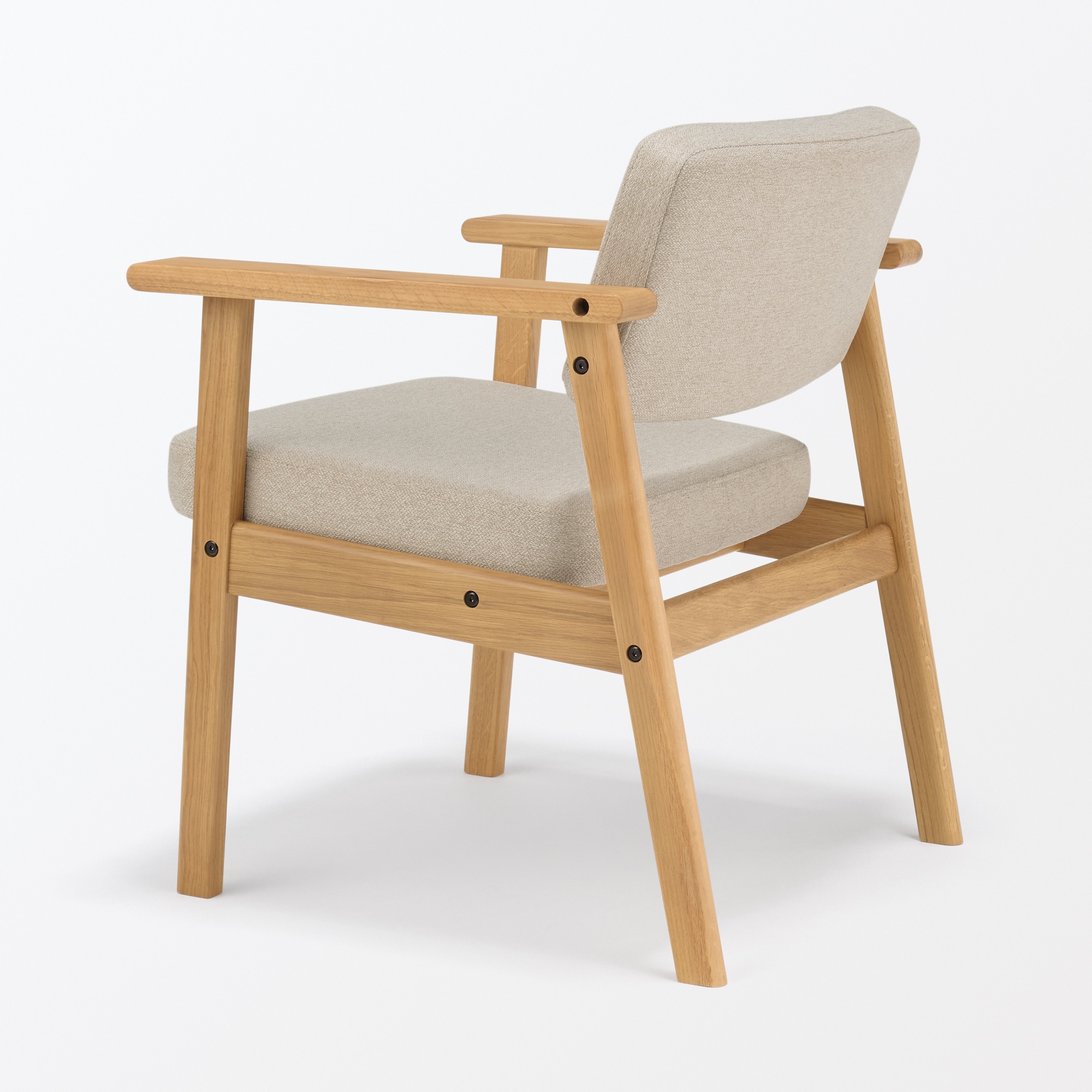 木製アームチェア　ベージュ