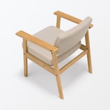 木製アームチェア　ベージュ