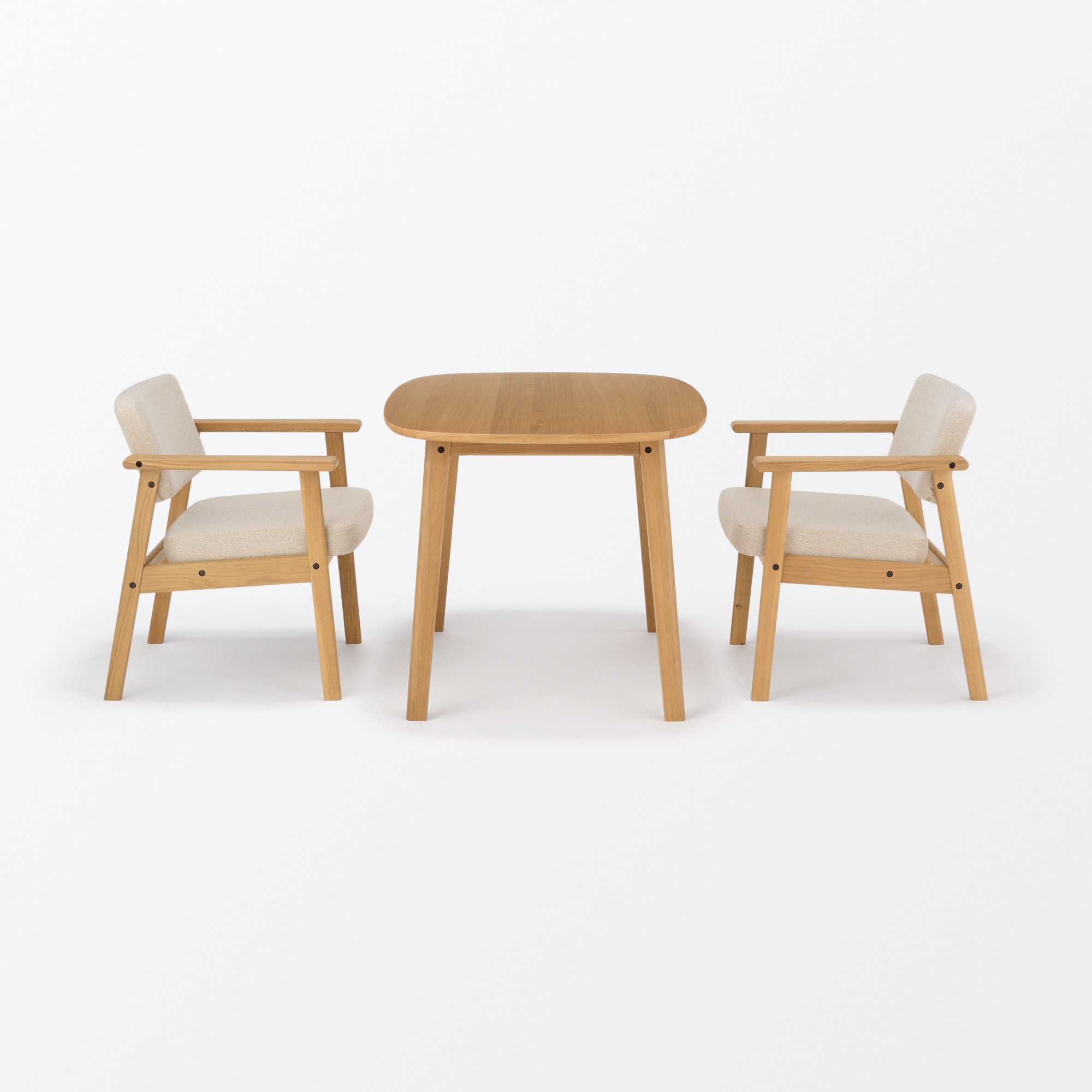 木製アームチェア　ベージュ