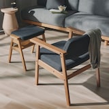 木製アームチェア　ベージュ