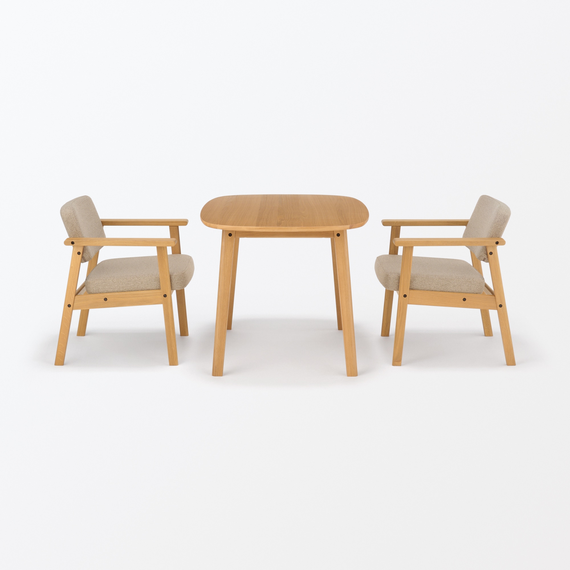 木製アームチェア　ライトブラウン