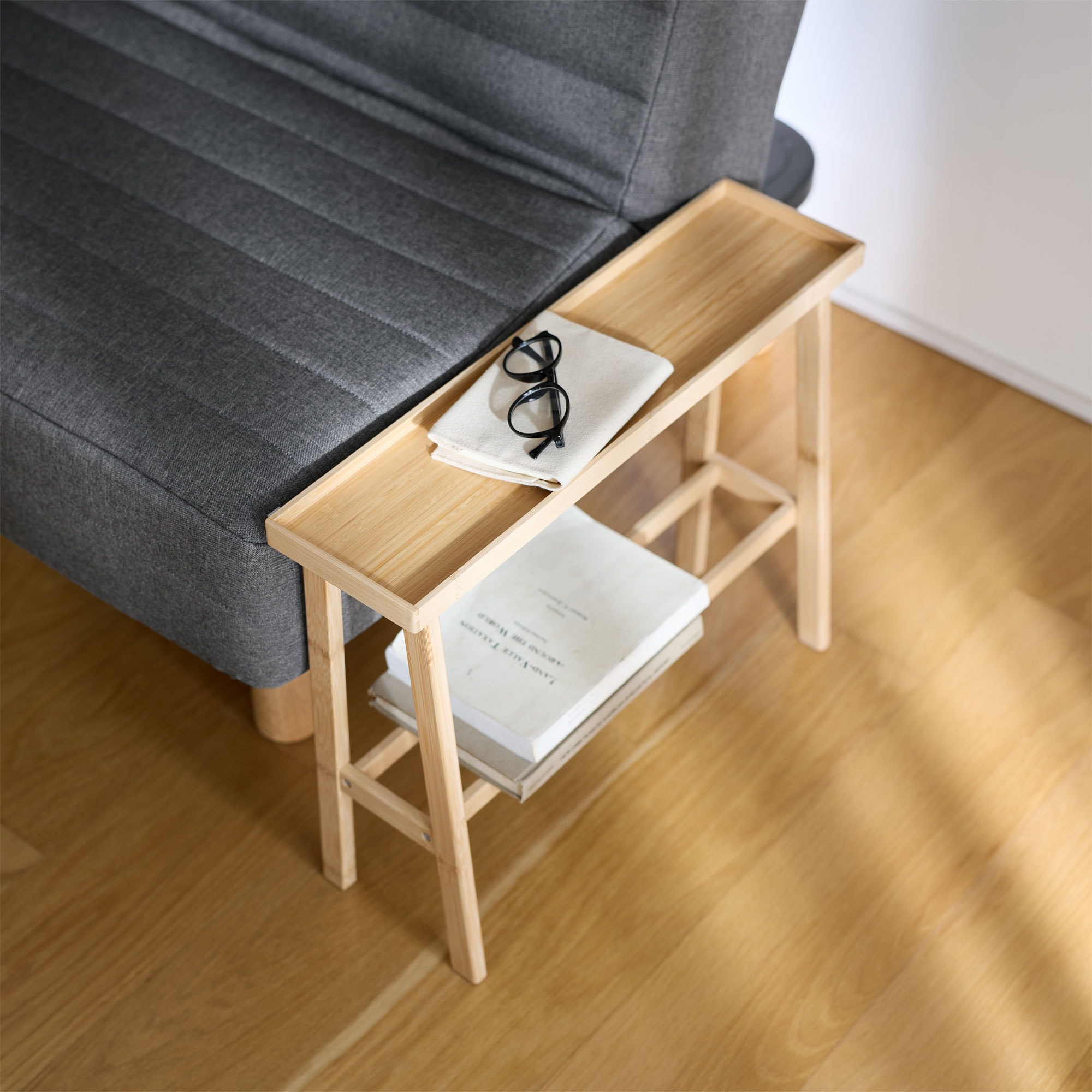 竹材　スリムトレーテーブル