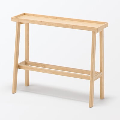 竹材 スリムトレーテーブル 約幅５４．５×奥行１７×高さ４２ｃｍ