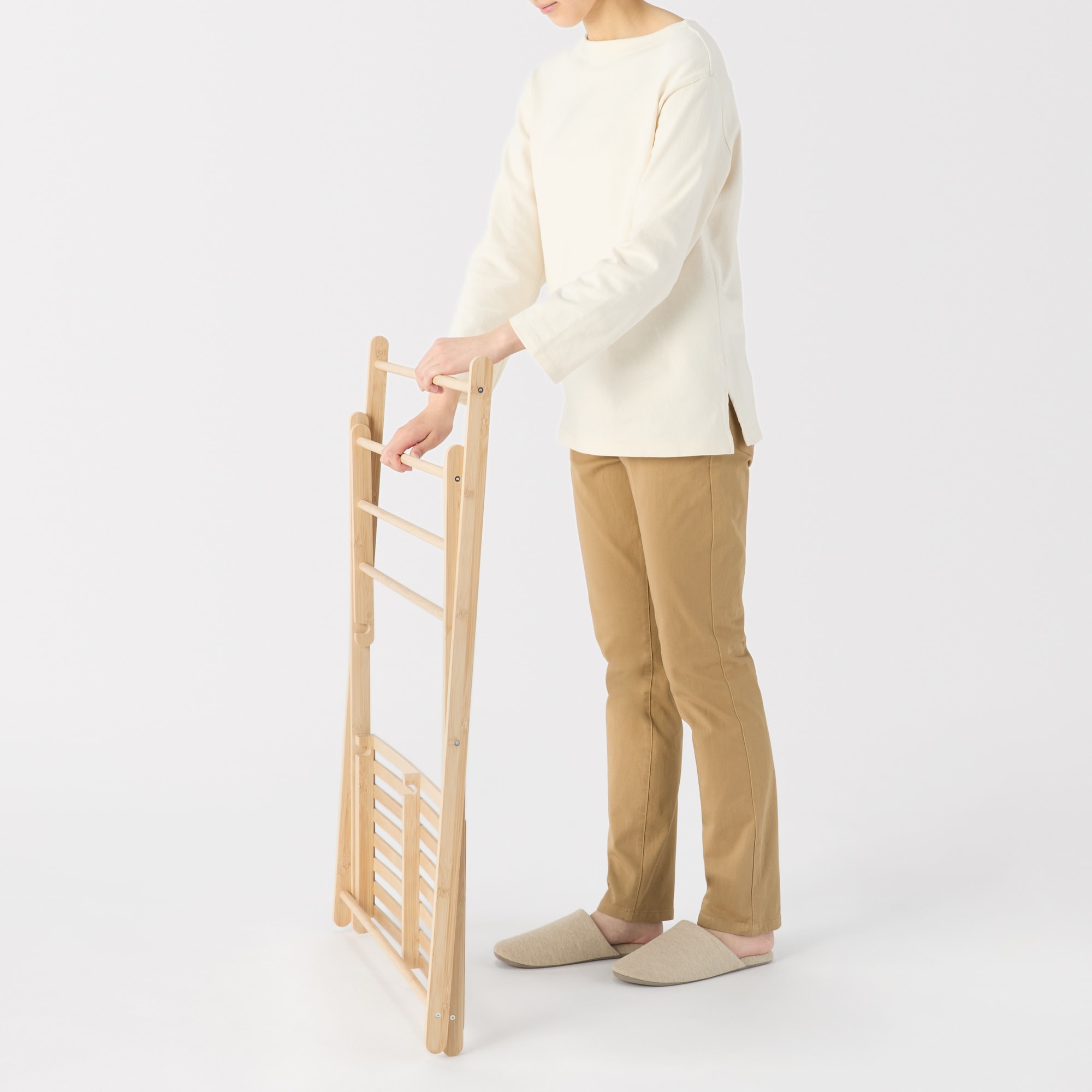 竹材 折りたためるタオルハンガー | 無印良品