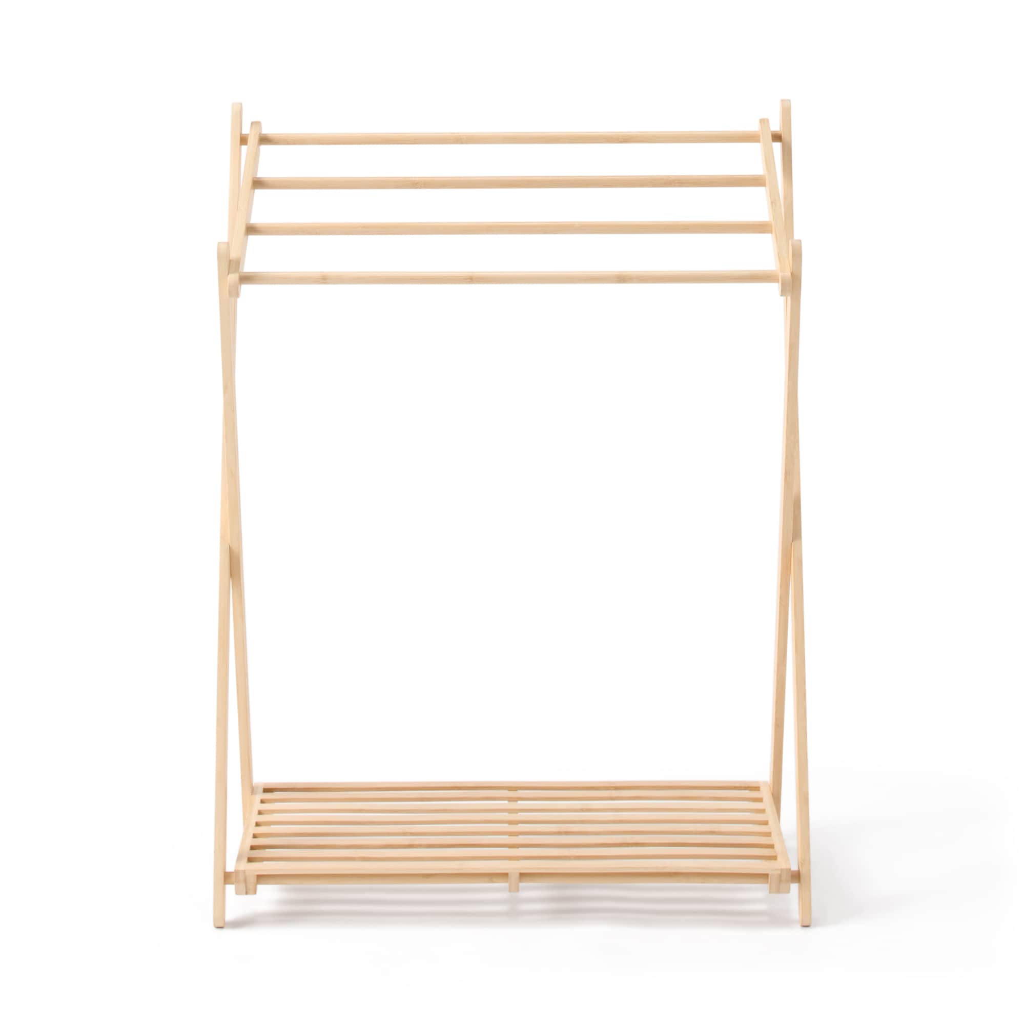 竹材　折りたためるタオルハンガー