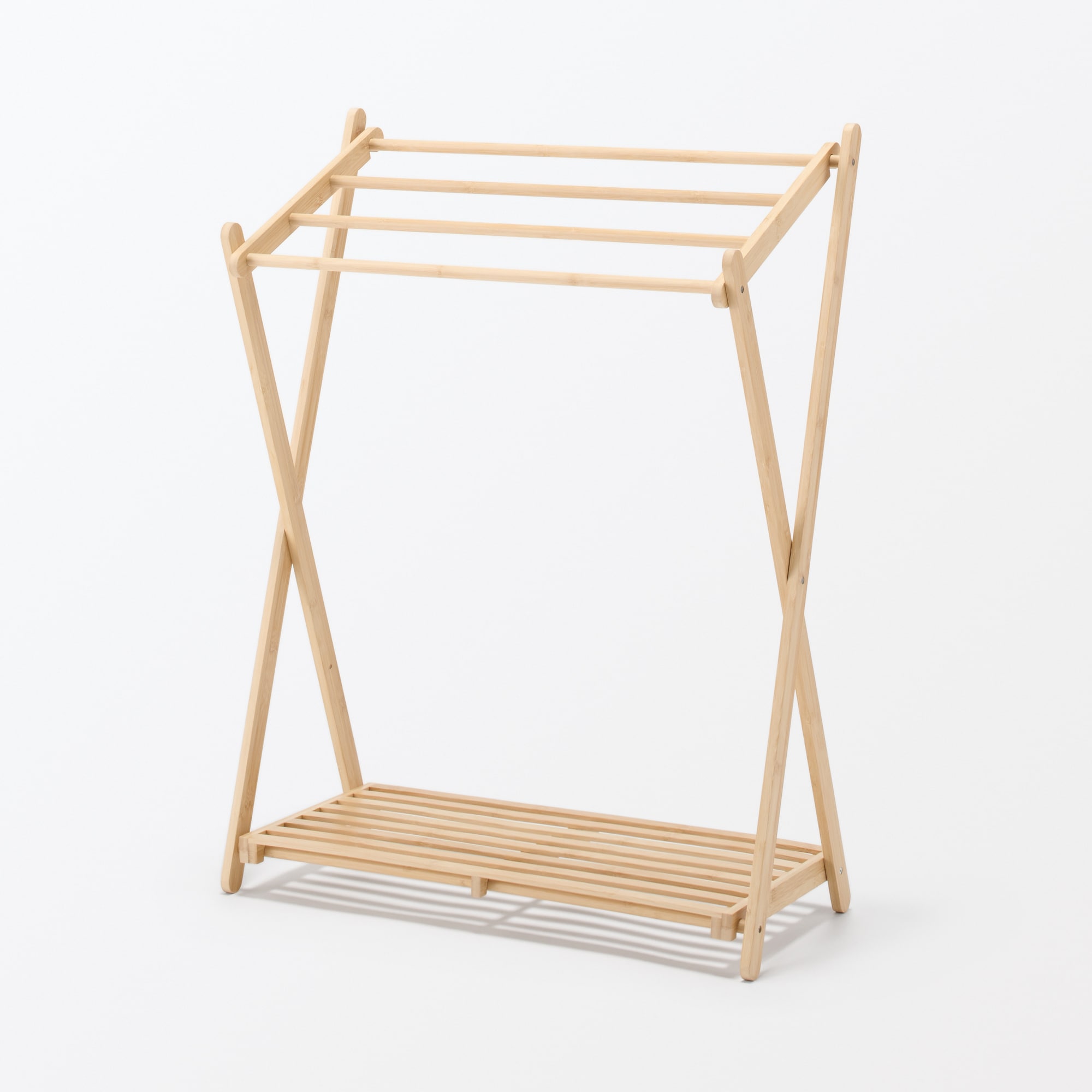 竹材　折りたためるタオルハンガー