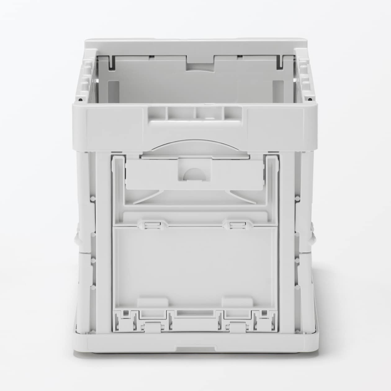 再生ポリプロピレン入り　折りたたみコンテナ　窓付　２０Ｌ　ホワイトグレー