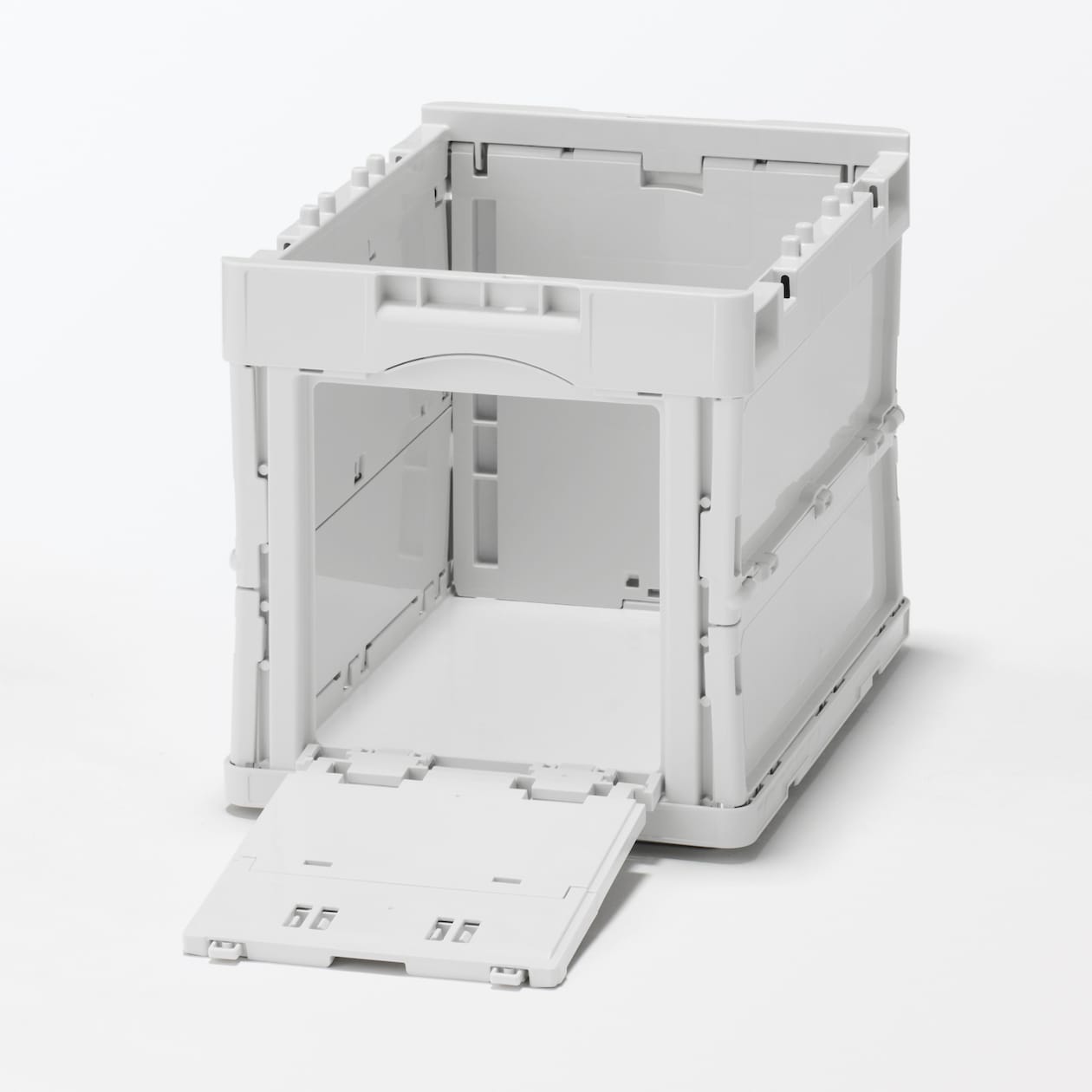 再生ポリプロピレン入り　折りたたみコンテナ　窓付　２０Ｌ　ホワイトグレー