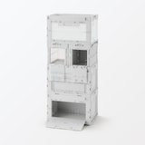 再生ポリプロピレン入り　折りたたみコンテナ　窓付　２０Ｌ　ホワイトグレー