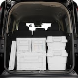 再生ポリプロピレン入り　折りたたみコンテナ　窓付　２０Ｌ　ホワイトグレー