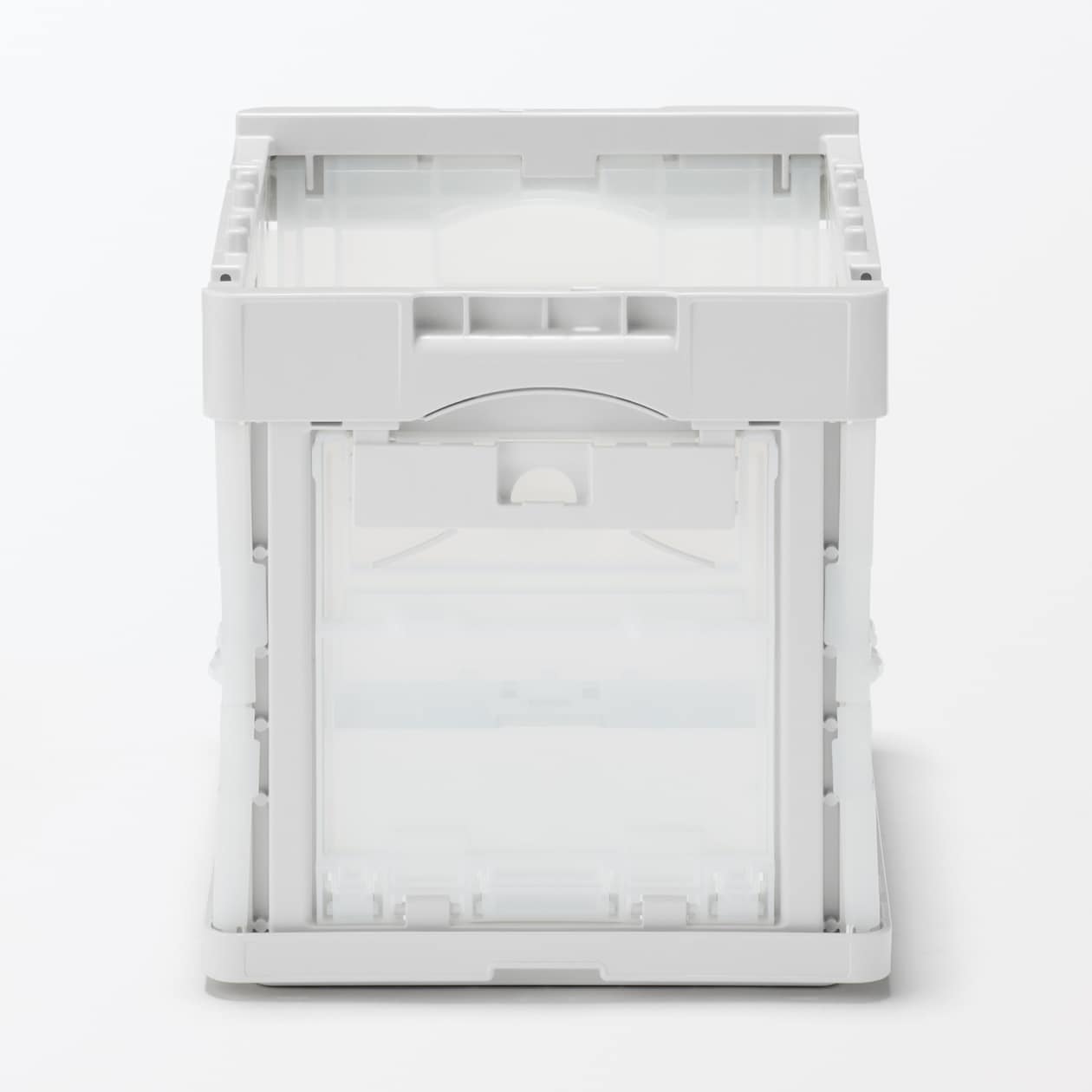 再生ポリプロピレン入り　折りたたみコンテナ　窓付　２０Ｌ　半透明／ホワイトグレー