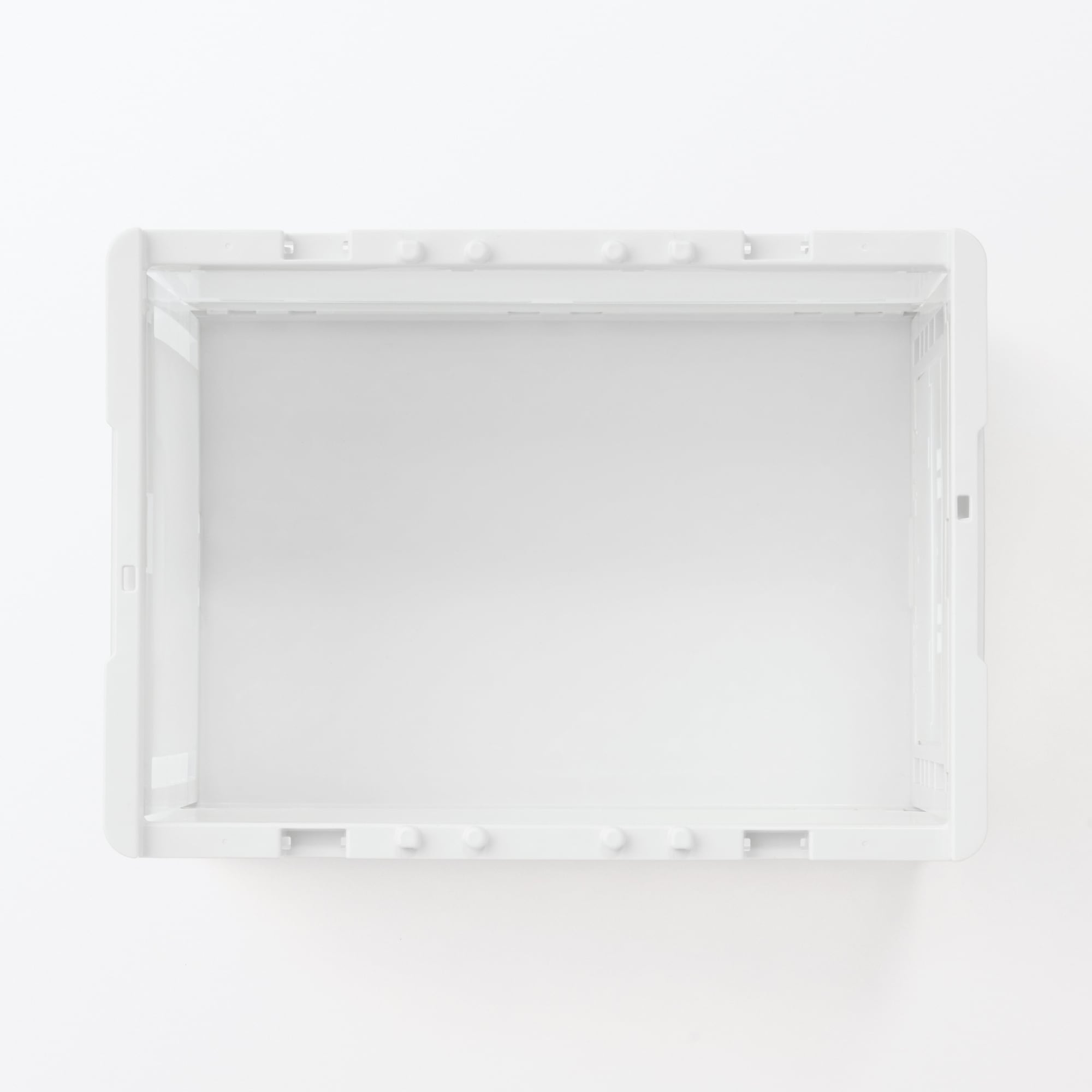 再生ポリプロピレン入り　折りたたみコンテナ　窓付　２０Ｌ　半透明／ホワイトグレー