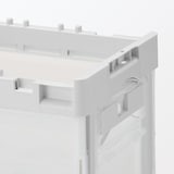 再生ポリプロピレン入り　折りたたみコンテナ　窓付　２０Ｌ　半透明／ホワイトグレー