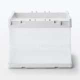 再生ポリプロピレン入り　折りたたみコンテナ　窓付　２０Ｌ　半透明／ホワイトグレー