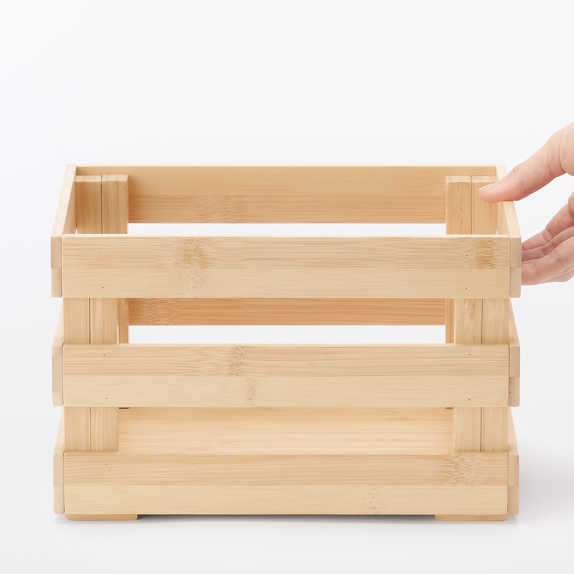 重ねて使える　竹材すのこボックス　小