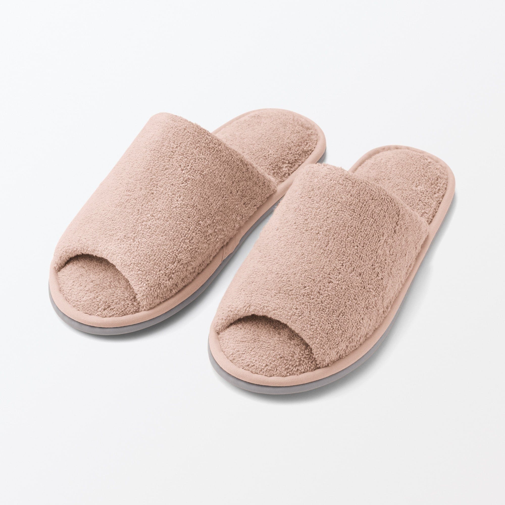 洗える綿パイルスリッパ・前あき