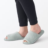 洗える綿パイルスリッパ・前あき