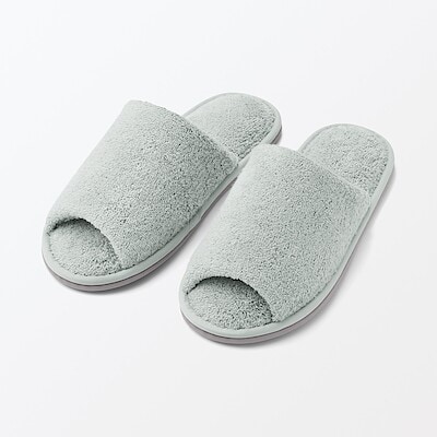 洗える綿パイルスリッパ・前あき　M～L