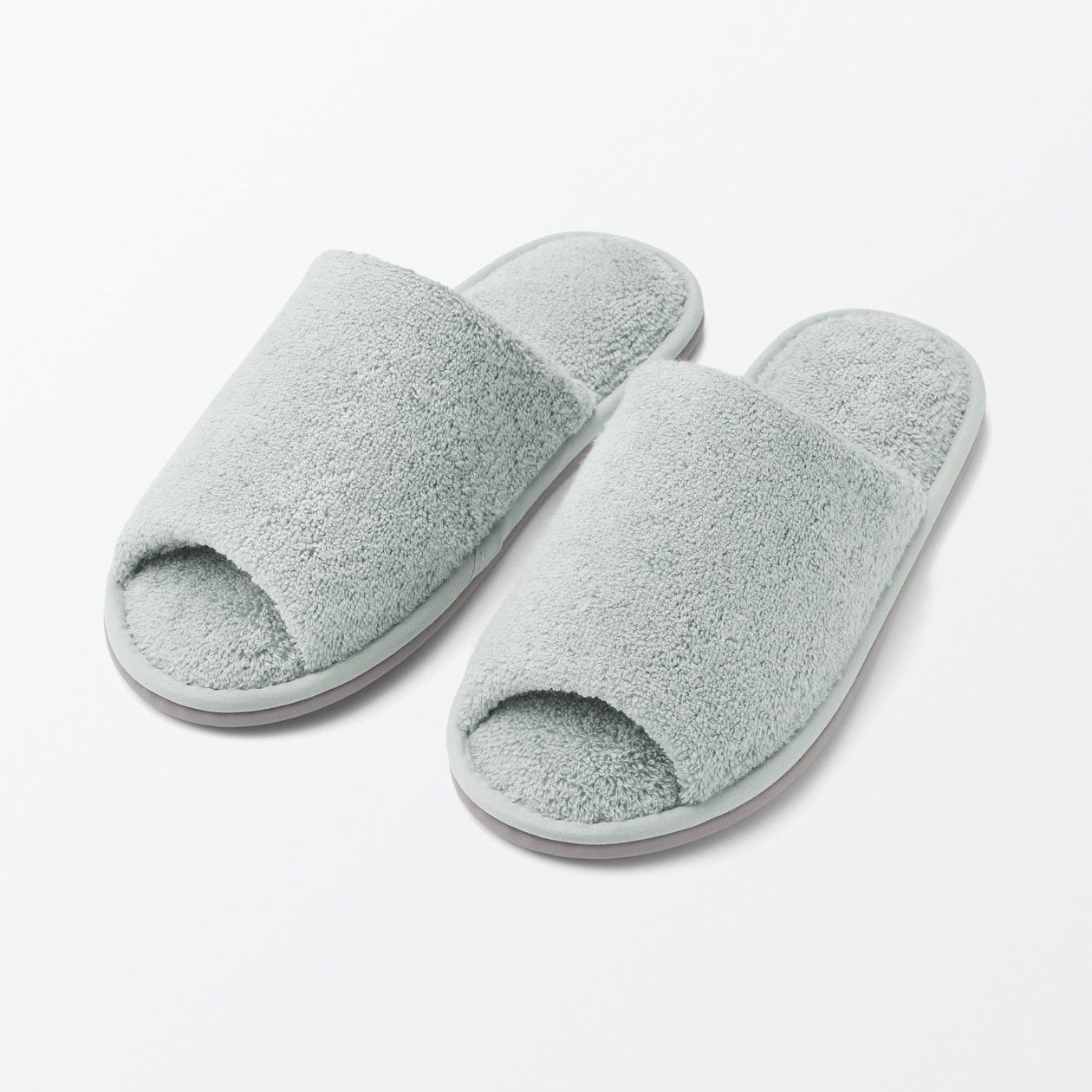 洗える綿パイルスリッパ・前あき