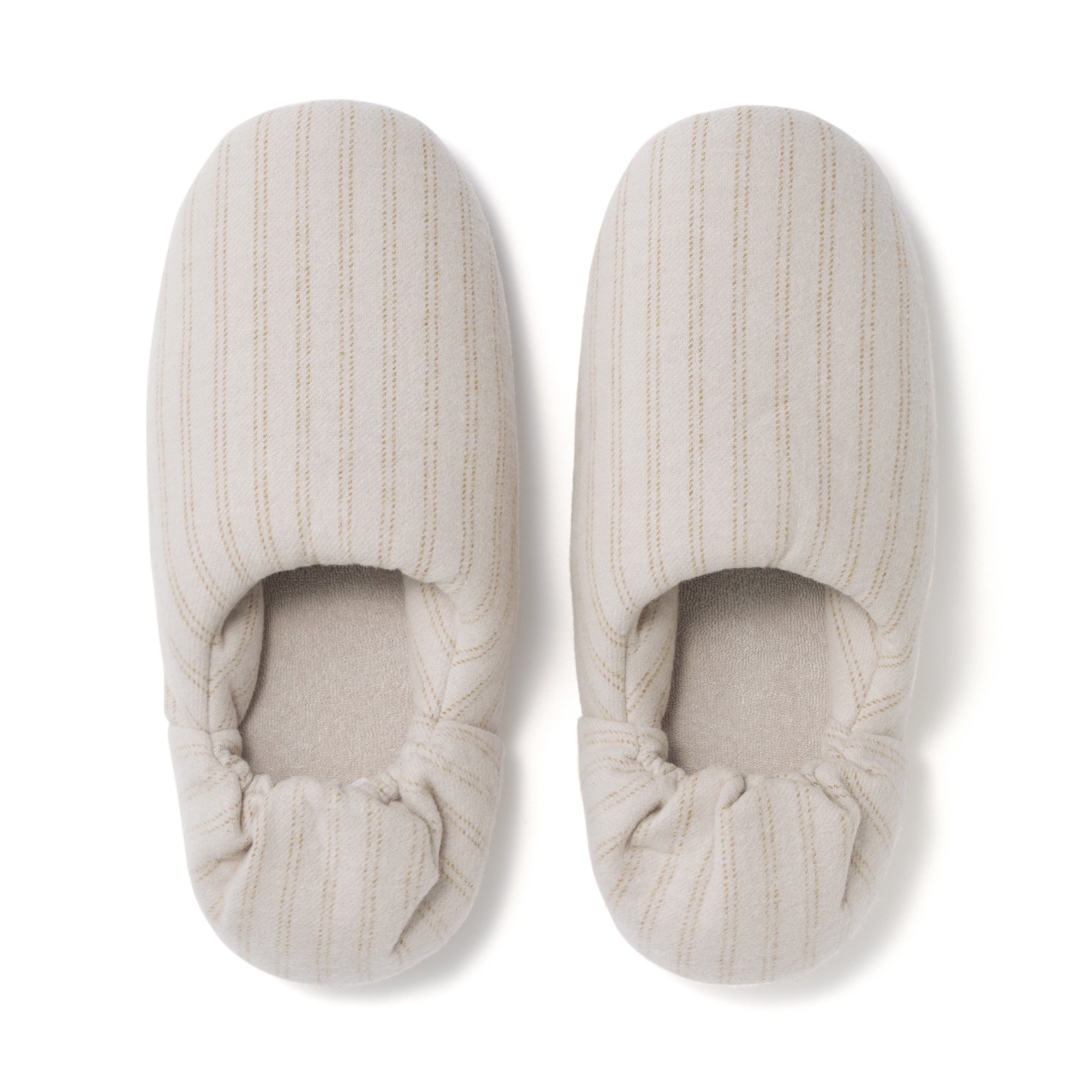 綿フランネルかかとにフィットするルームシューズ