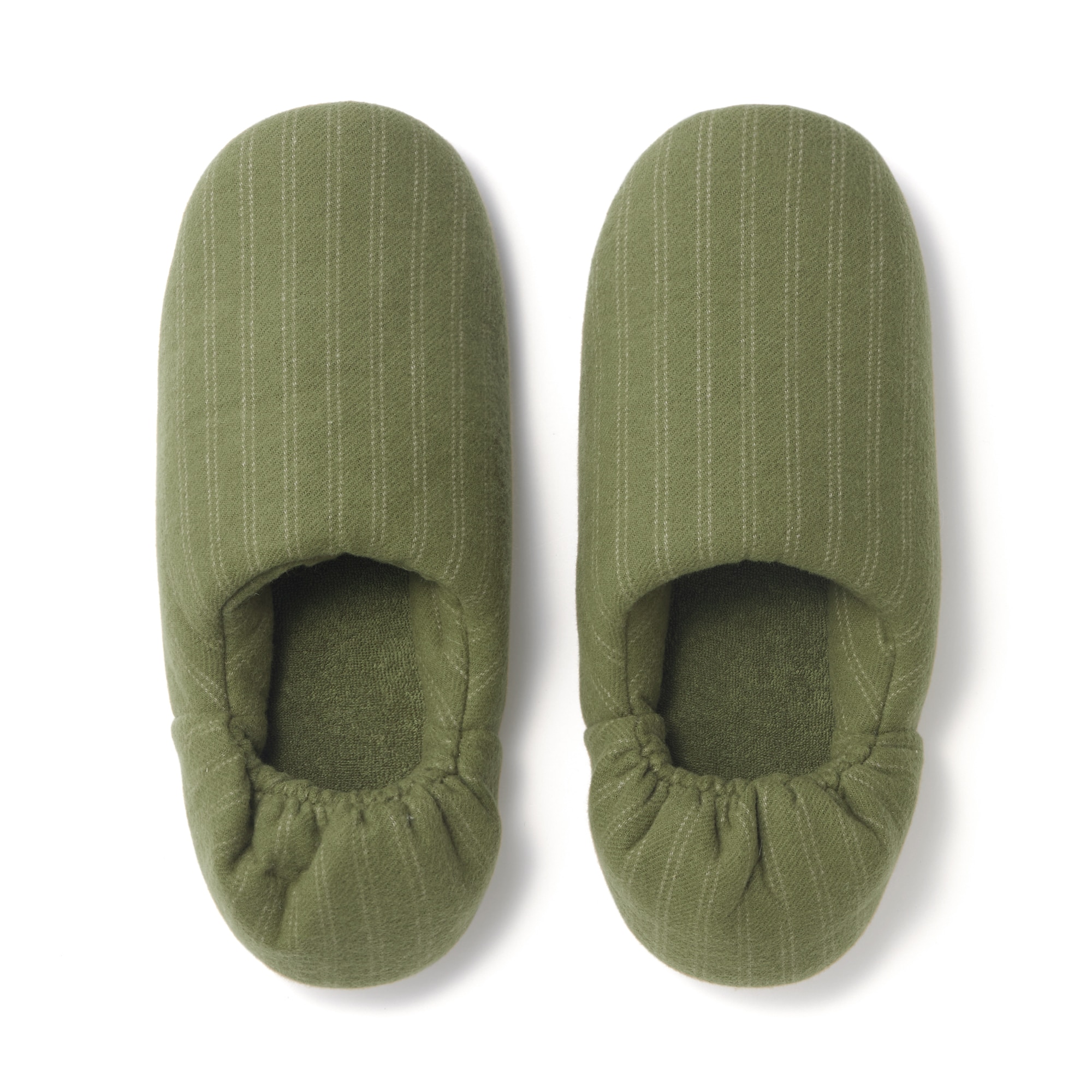 綿フランネルかかとにフィットするルームシューズ