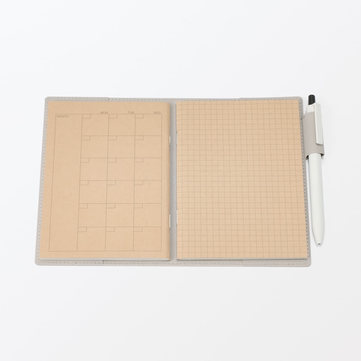 ジーンズラベル　ノートカバー　ペンホルダー付き