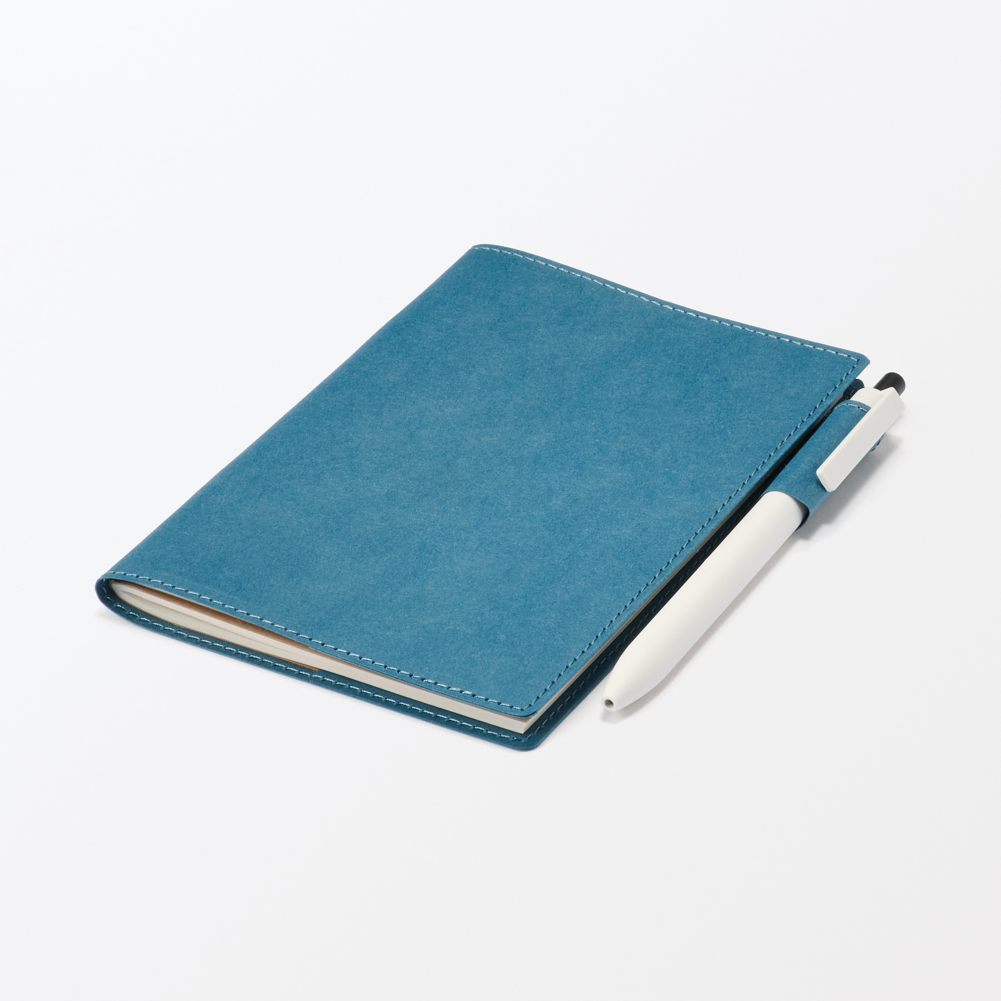 ジーンズラベル　ノートカバー　ペンホルダー付き