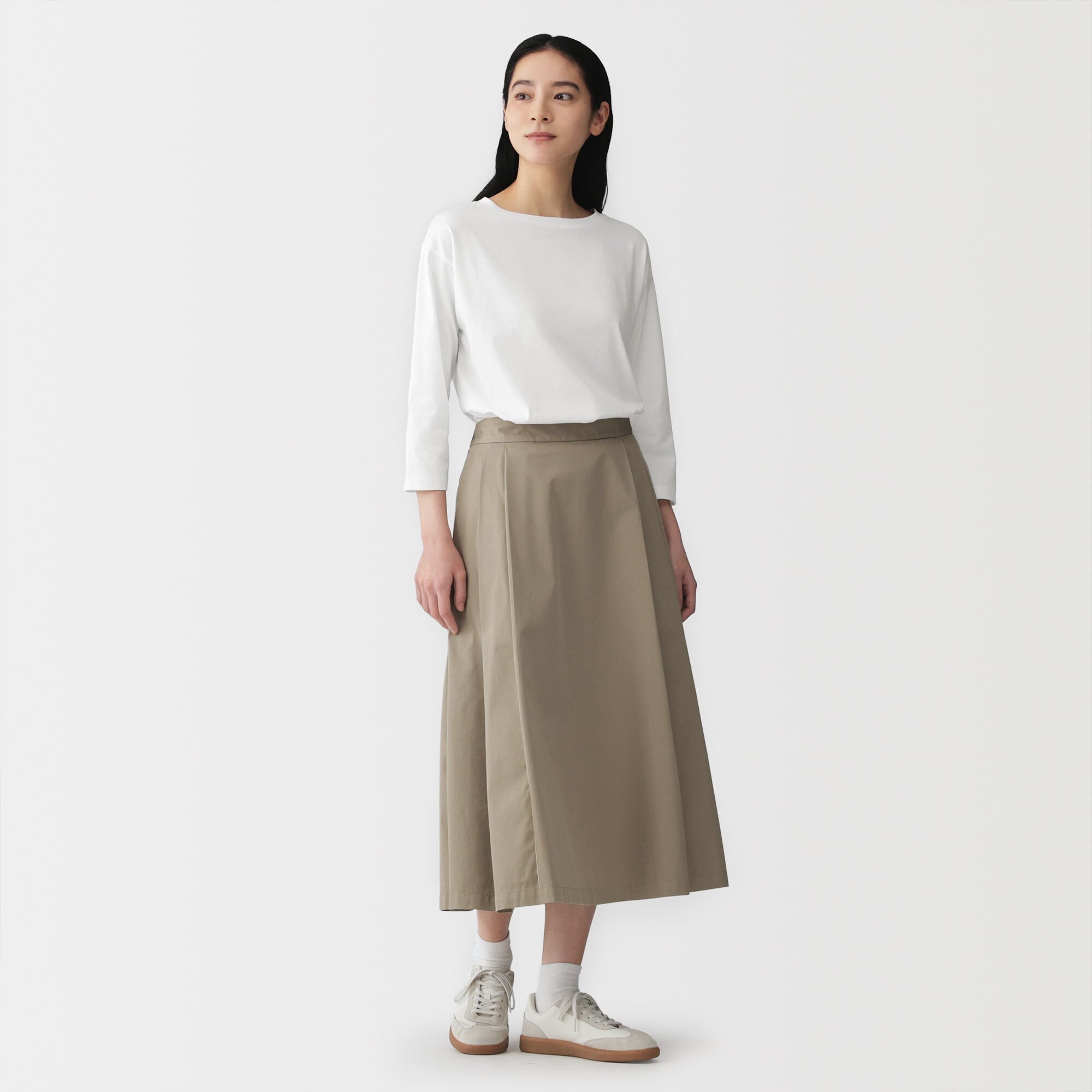 婦人　天竺編みボートネック七分袖Ｔシャツ