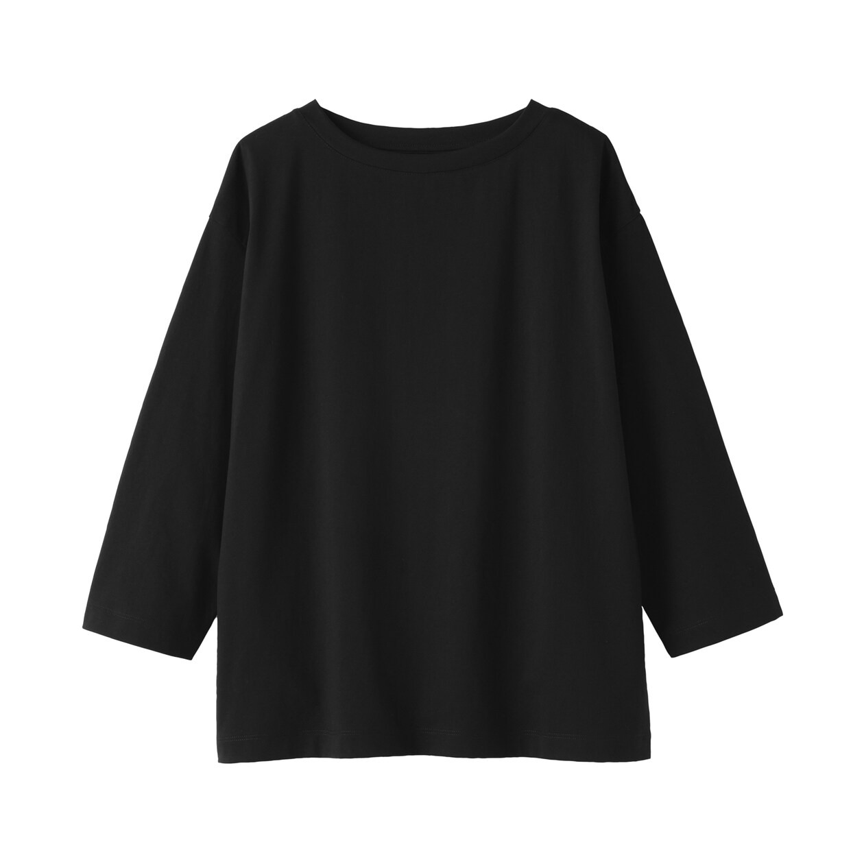 婦人　天竺編みボートネック七分袖Ｔシャツ