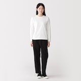 婦人　天竺編みクルーネック長袖Ｔシャツ