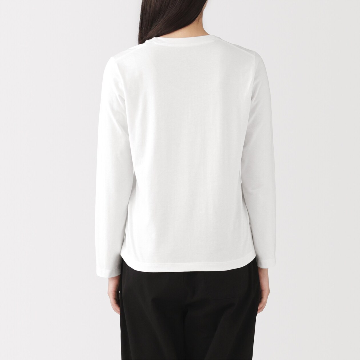 婦人　天竺編みクルーネック長袖Ｔシャツ