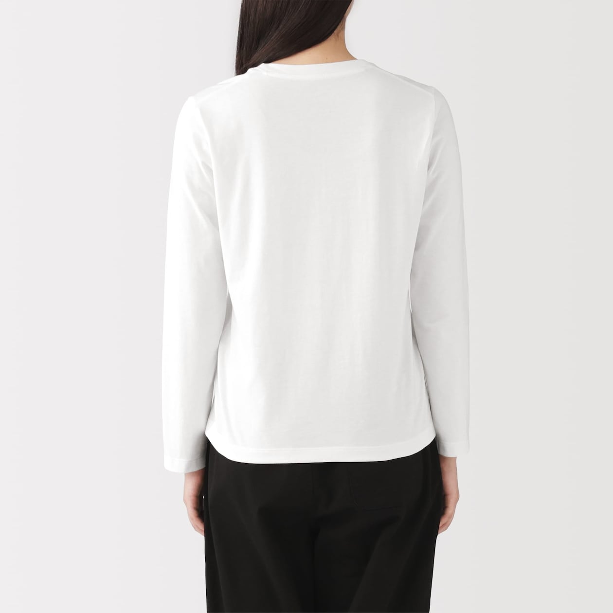 婦人　天竺編みクルーネック長袖Ｔシャツ