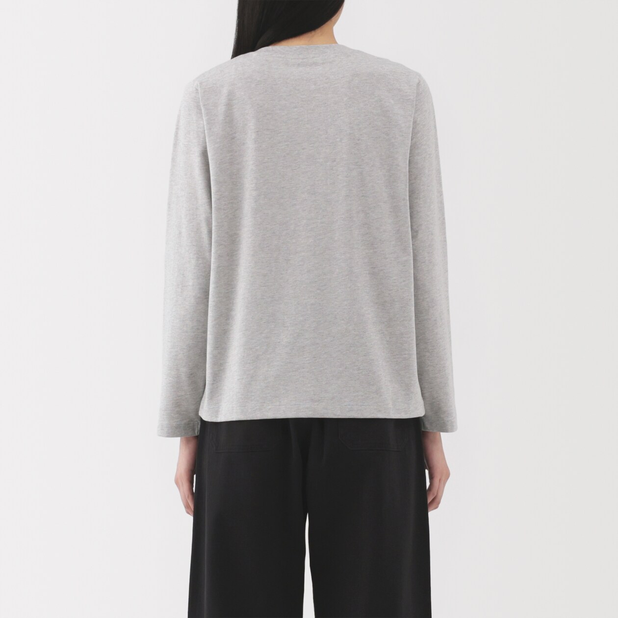 婦人　天竺編みクルーネック長袖Ｔシャツ