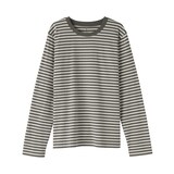 婦人　天竺編みクルーネック長袖Ｔシャツ