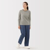 婦人　天竺編みクルーネック長袖Ｔシャツ