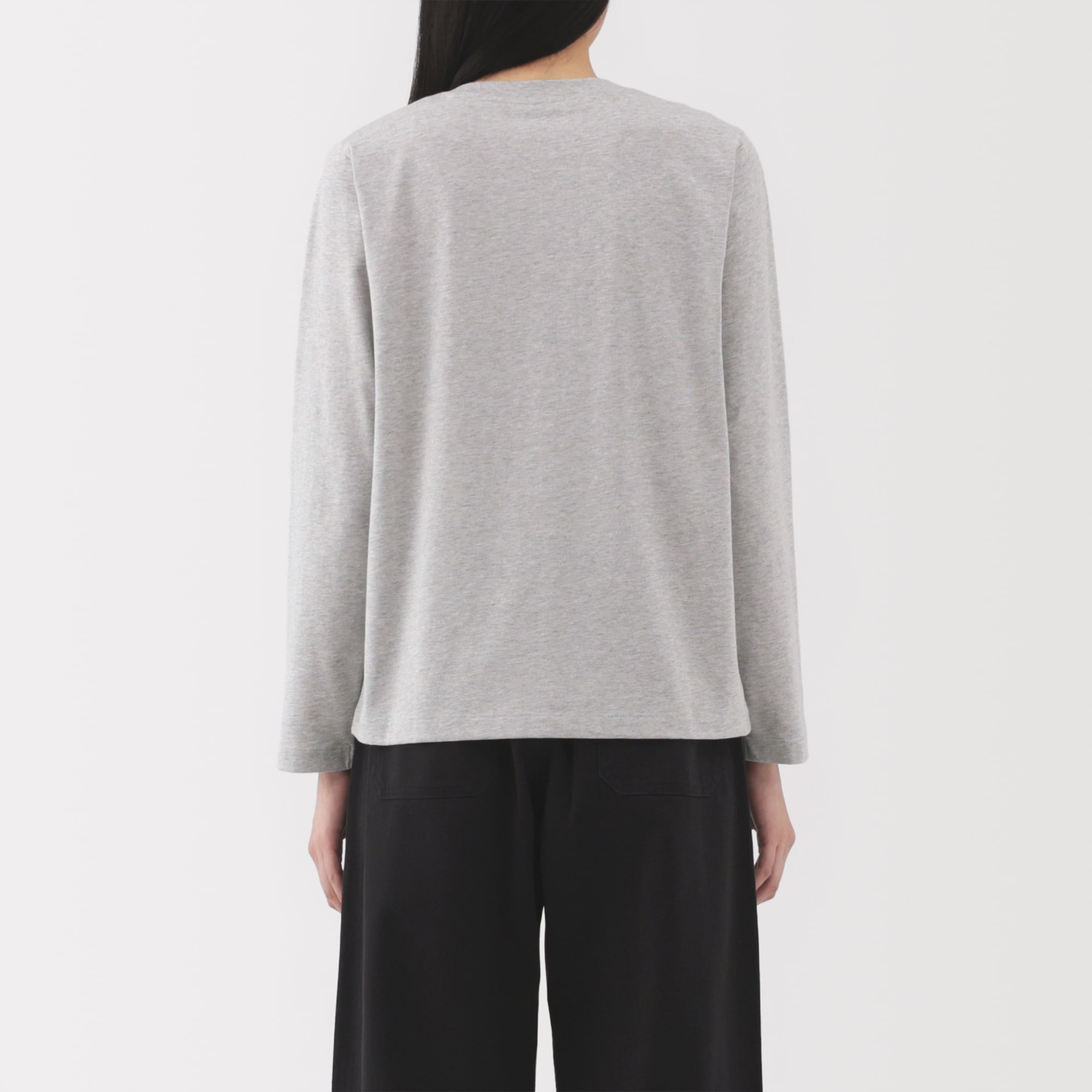 婦人　天竺編みクルーネック長袖Ｔシャツ