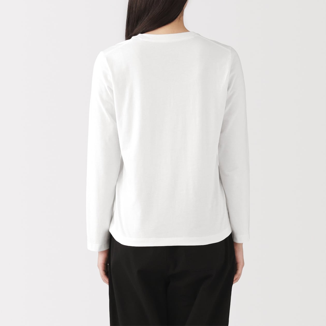 婦人　天竺編みクルーネック長袖Ｔシャツ