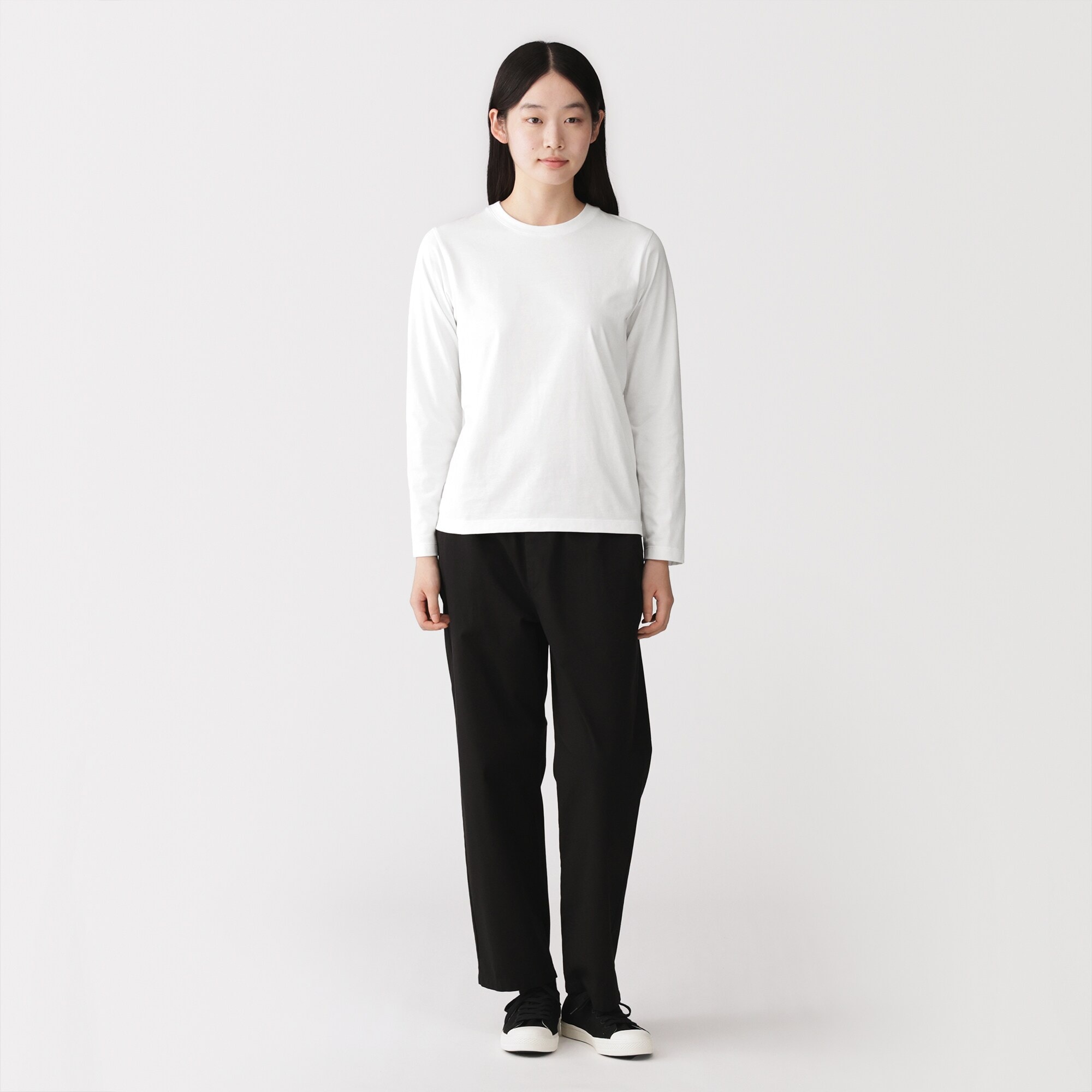 婦人 天竺編みクルーネック長袖Tシャツ | 無印良品