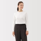 婦人　天竺編みクルーネック長袖Ｔシャツ