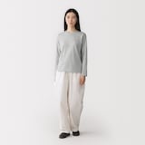 婦人　天竺編みクルーネック長袖Ｔシャツ