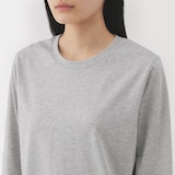 婦人　天竺編みクルーネック長袖Ｔシャツ