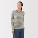 婦人　天竺編みクルーネック長袖Ｔシャツ