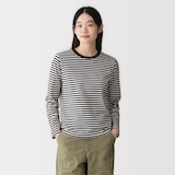 婦人　天竺編みクルーネック長袖Ｔシャツ