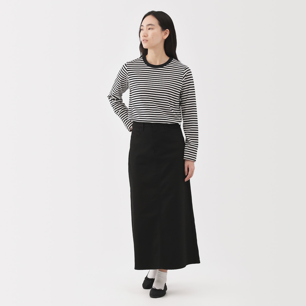 婦人　天竺編みクルーネック長袖Ｔシャツ