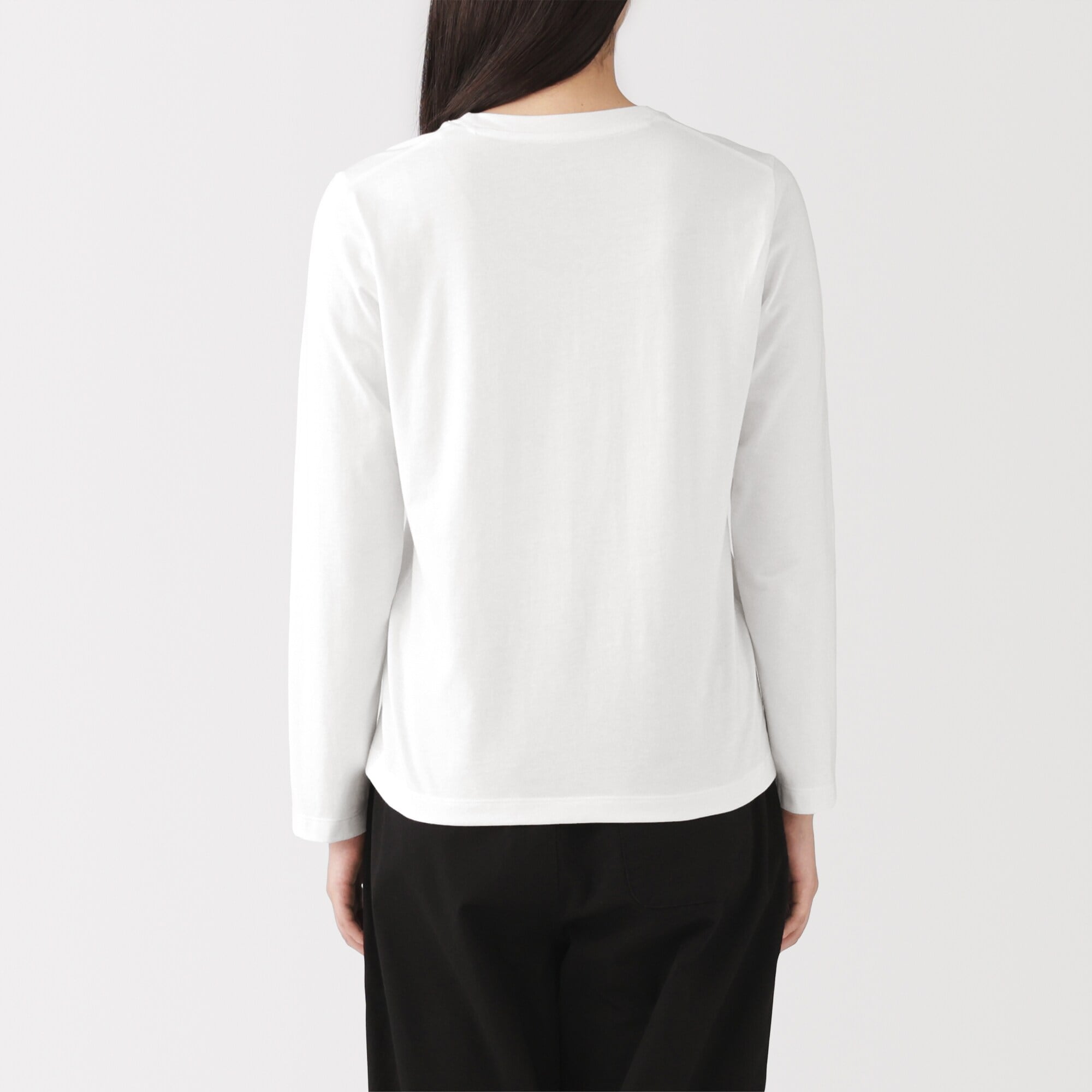 MUJI Labo クルーネック長袖Tシャツ S〜M 黒 ３枚 MUJI Labo tシャツ 「MUJI Labo」紳士 昔ながらの製法で編み立てたミニ